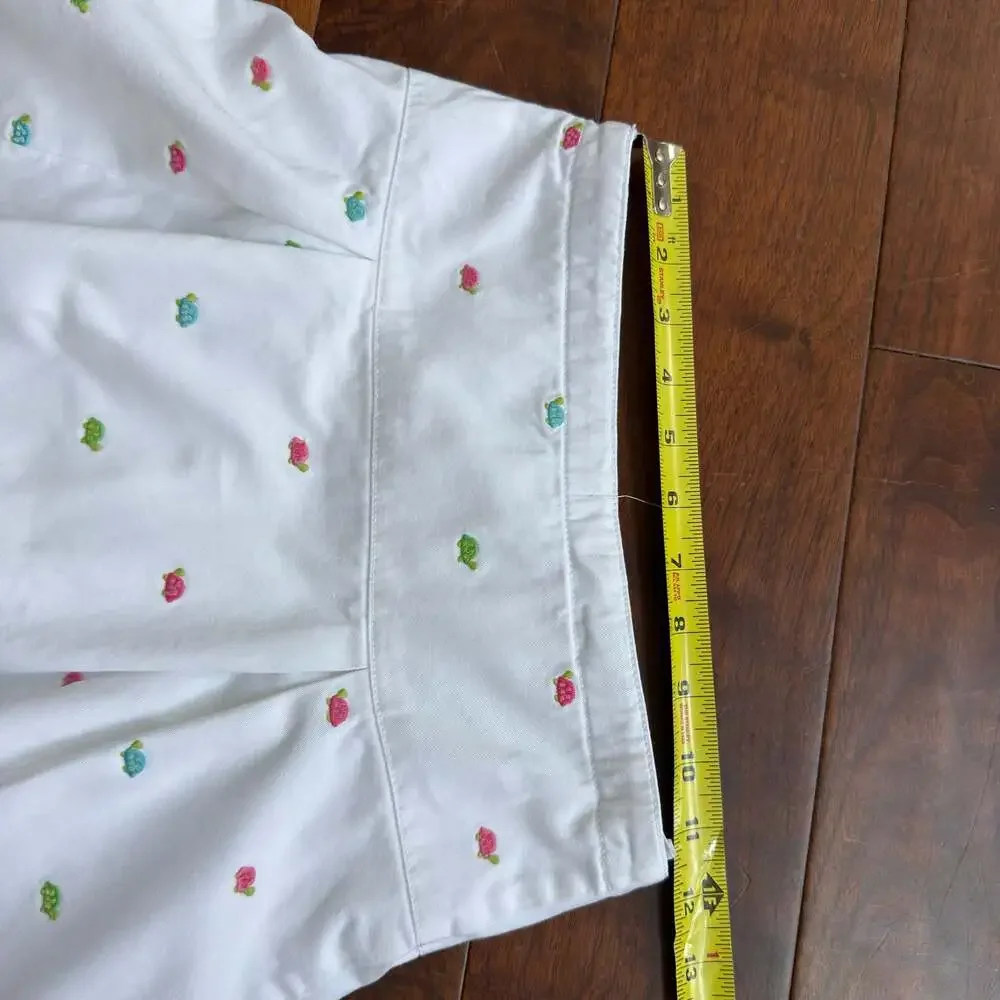 Gymboree White Skort With Multi-Color Embroidered Turtles Size 8